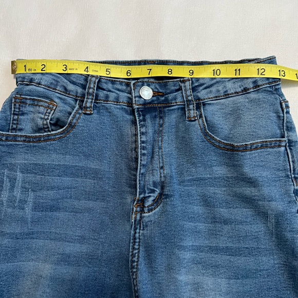 Shein High Waisted Distressed Stretchy Skinny Jeans Size XS Denim - Picture 6 of 13